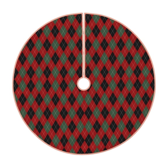 Lukts Argyle Plaid Print Color Life Christmas Tree Skirt, Winter Holiday Tree Mat Decoration ,Can be Used as A Shawl-36"