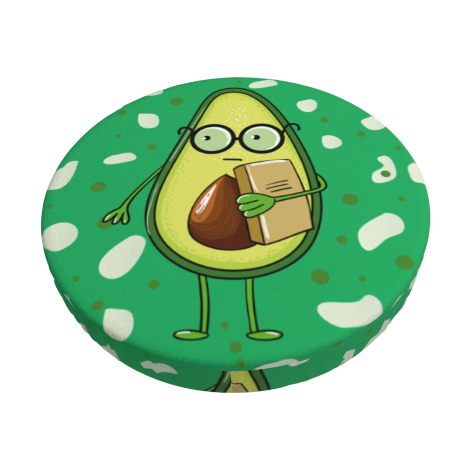 Lukts Avocado With Glasses Bar Stool Covers 12"-14" Round Crease ...