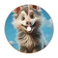 Lukts Blue Sky Cute Wolf print color life Christmas Tree Skirt, Winter