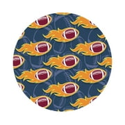 Lukts Burning Rugby Balls Leather Drinks Coasters Set Of 6,Suitable Or Drinks Furniture Protection And Easy Clean Up