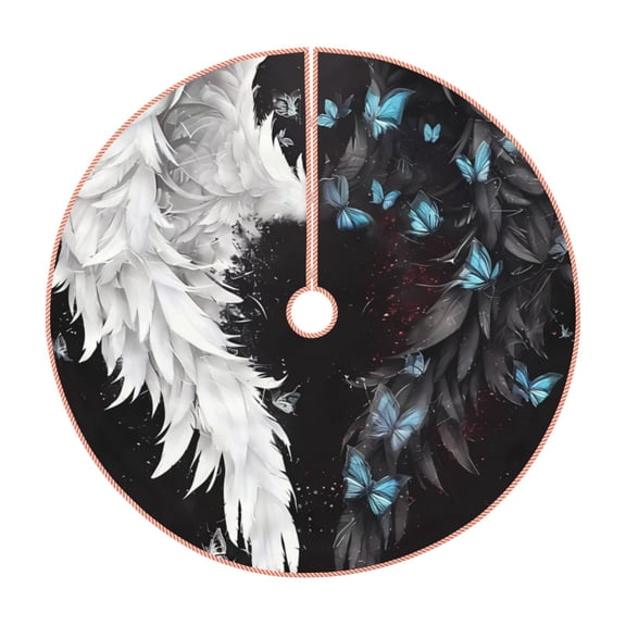 Lukts Butterfly Angel Wings Art Print Color Life Christmas Tree Skirt, Winter Holiday Tree Mat Decoration ,Can be Used as A Shawl-30"