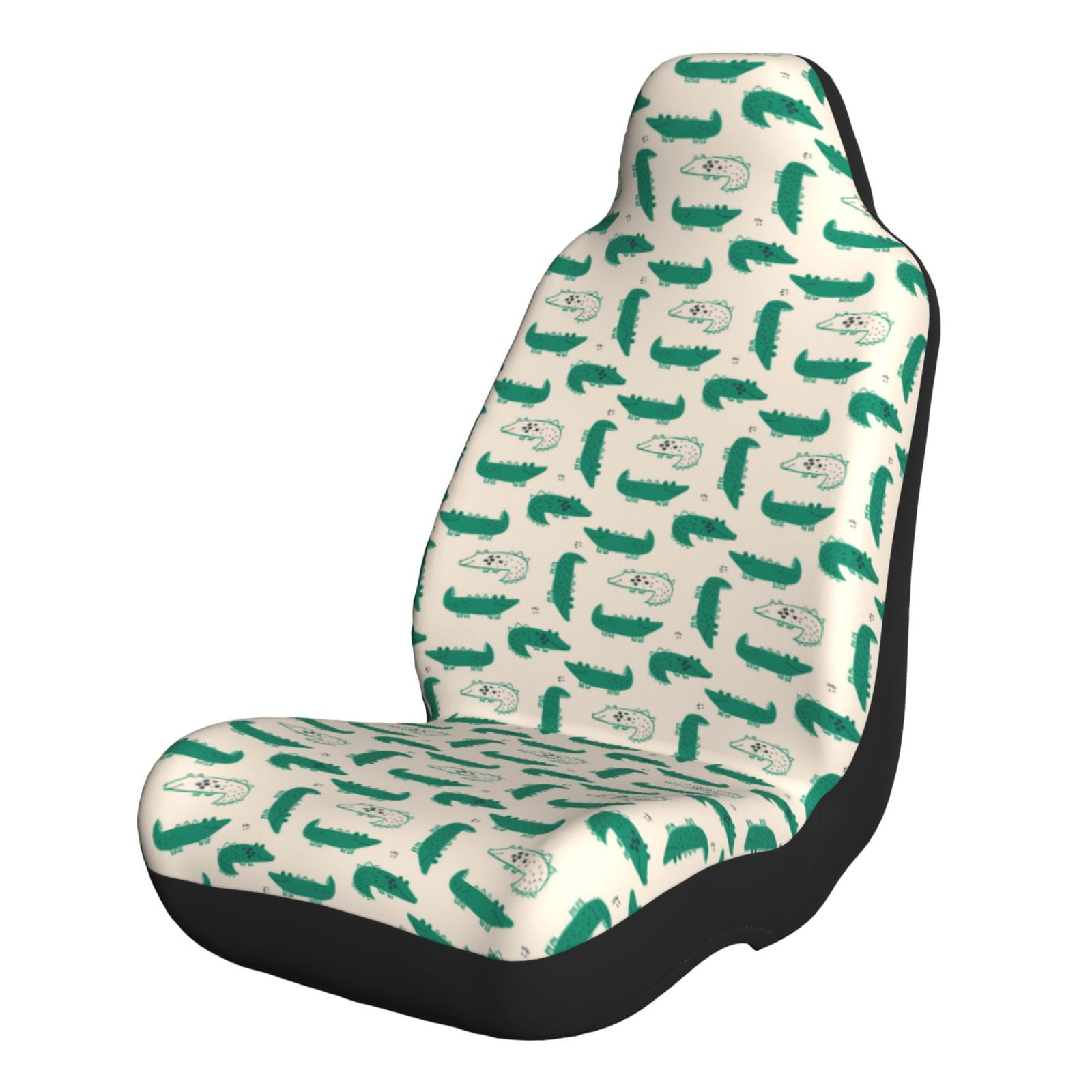 Lukts Cartoon Crocodile Print Car Seat Covers Full SetFront and Rear