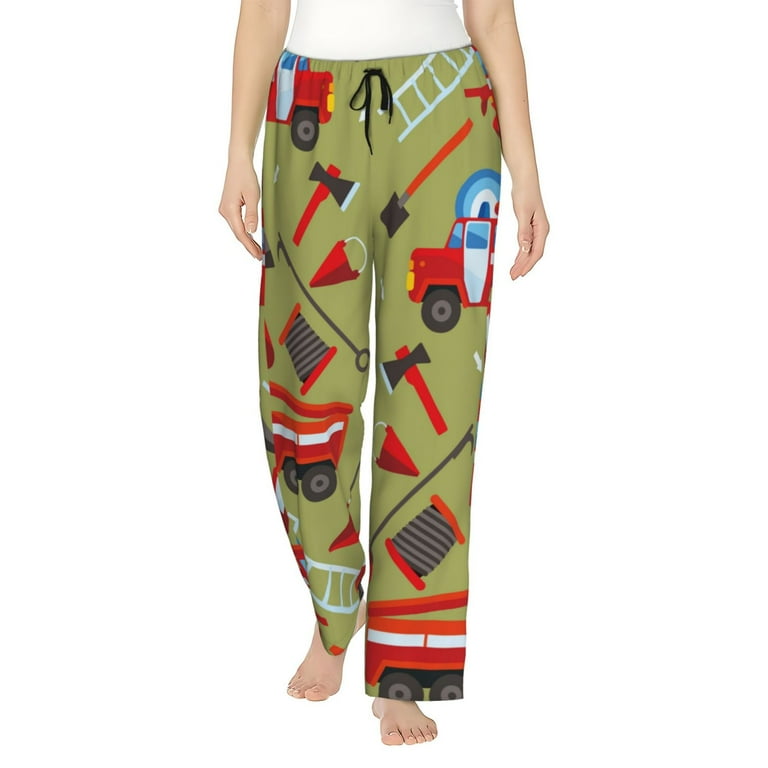 Lukts Cartoon Fire Truck a collection of cozy Women s Lounge Pants Pajama Pants perfect for comfortable sleepwear XX Large Walmart