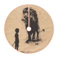 thumbnail image 1 of Lukts Child And Lion Sketch Print Color Life Christmas Tree Skirt, Winter Holiday Tree Mat Decoration ,Can be Used as A Shawl-36", 1 of 6