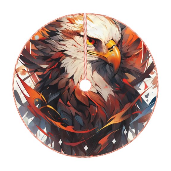 Lukts Colorful Abstract Eagle Print Color Life Christmas Tree Skirt, Winter Holiday Tree Mat Decoration ,Can be Used as A Shawl-
