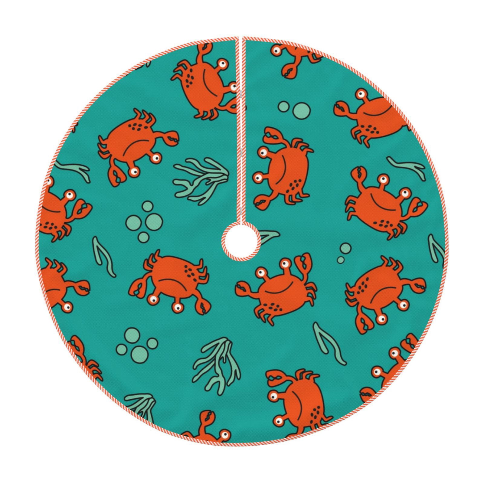 Lukts Colorful Crab print color life Christmas Tree Skirt, Winter