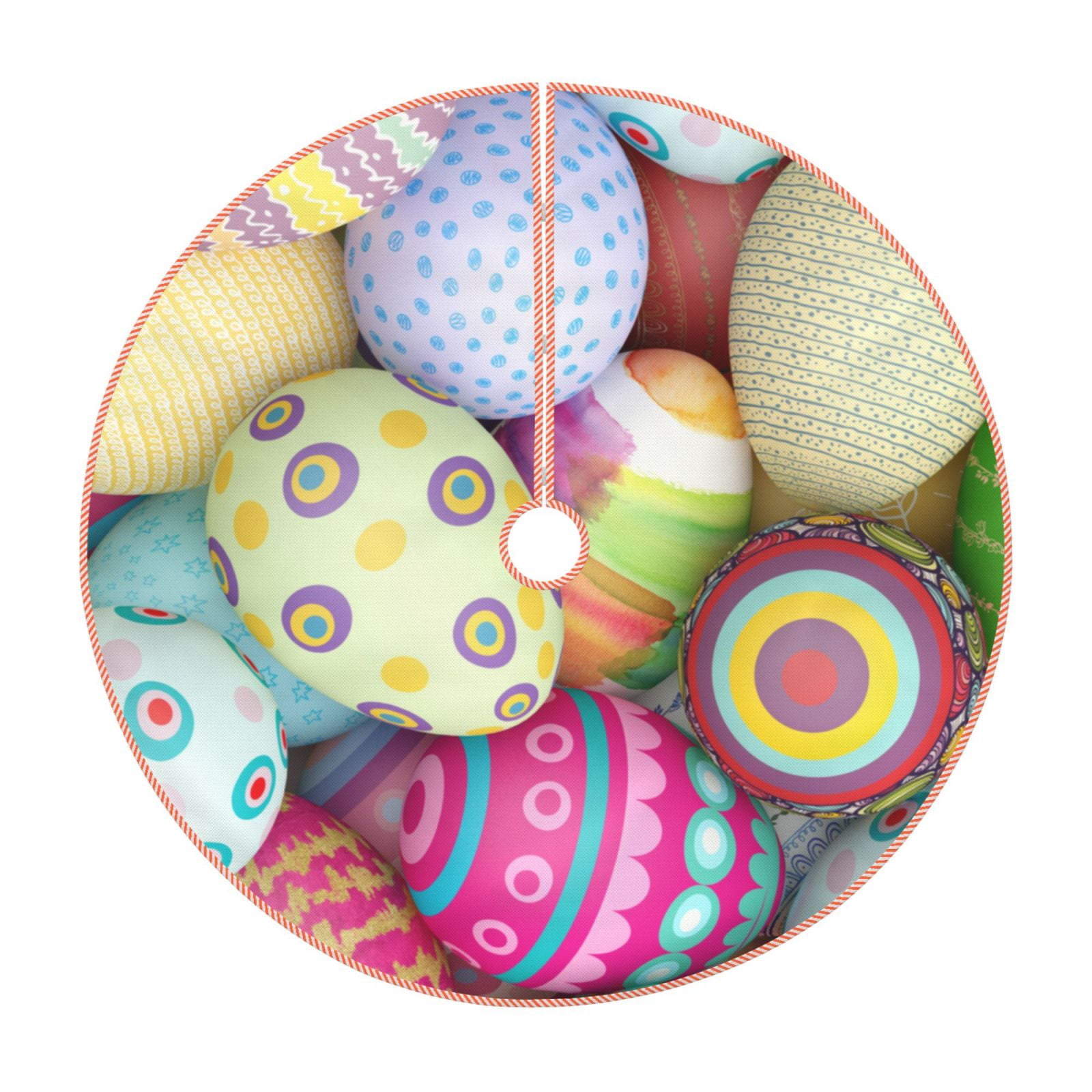 Lukts Colorful Easter Eggs print color life Christmas Tree Skirt