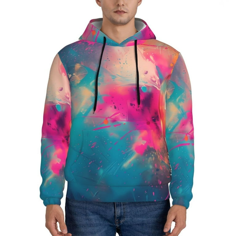 Lukts Colorful Lightbulb Abstract Pattern Pullover Hoodie Men s Athletic Hoodies Sweatshirt for Men Large