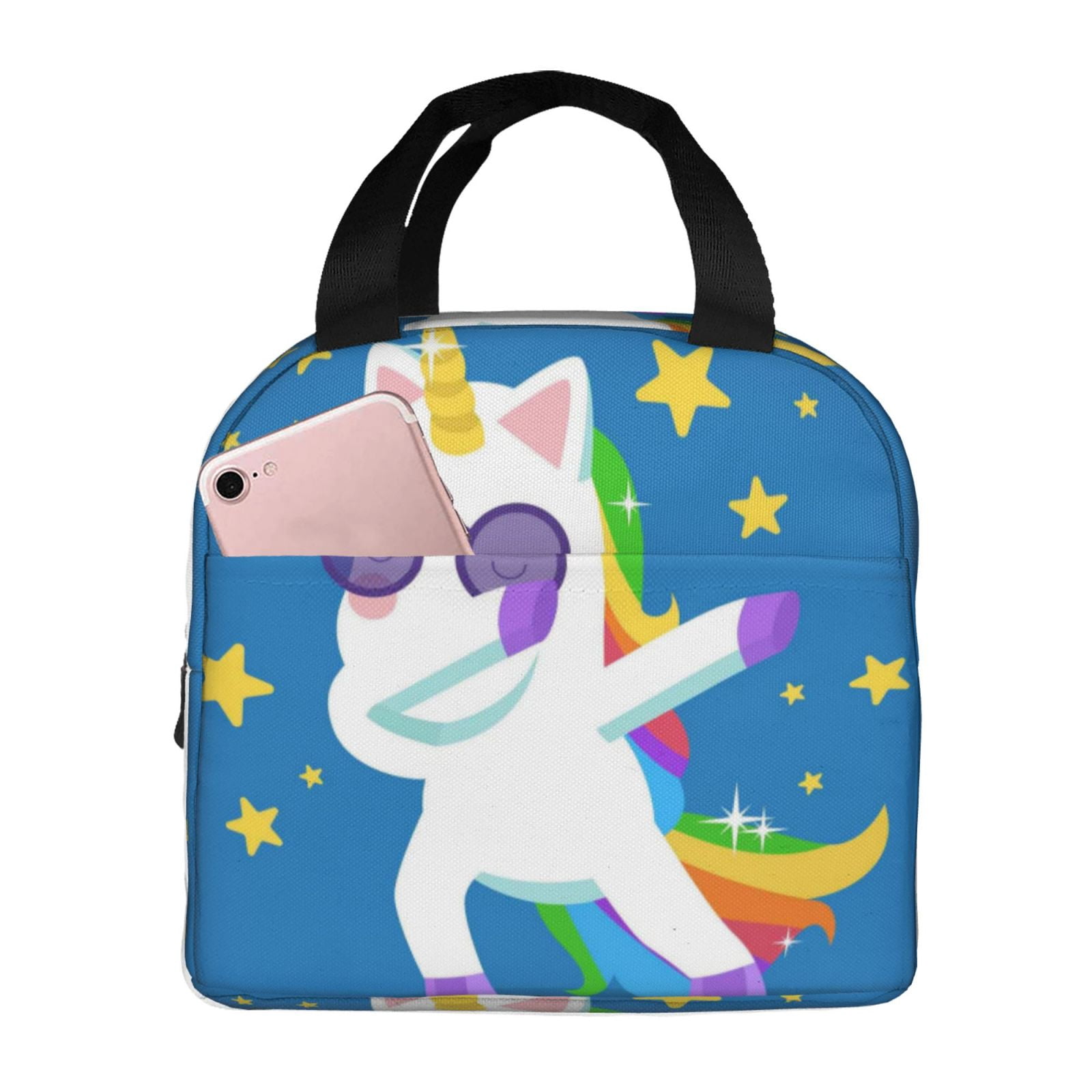 Lukts Cool Unicorn Star Golden Print Lunch Bag Lunch Box for Women Men ...