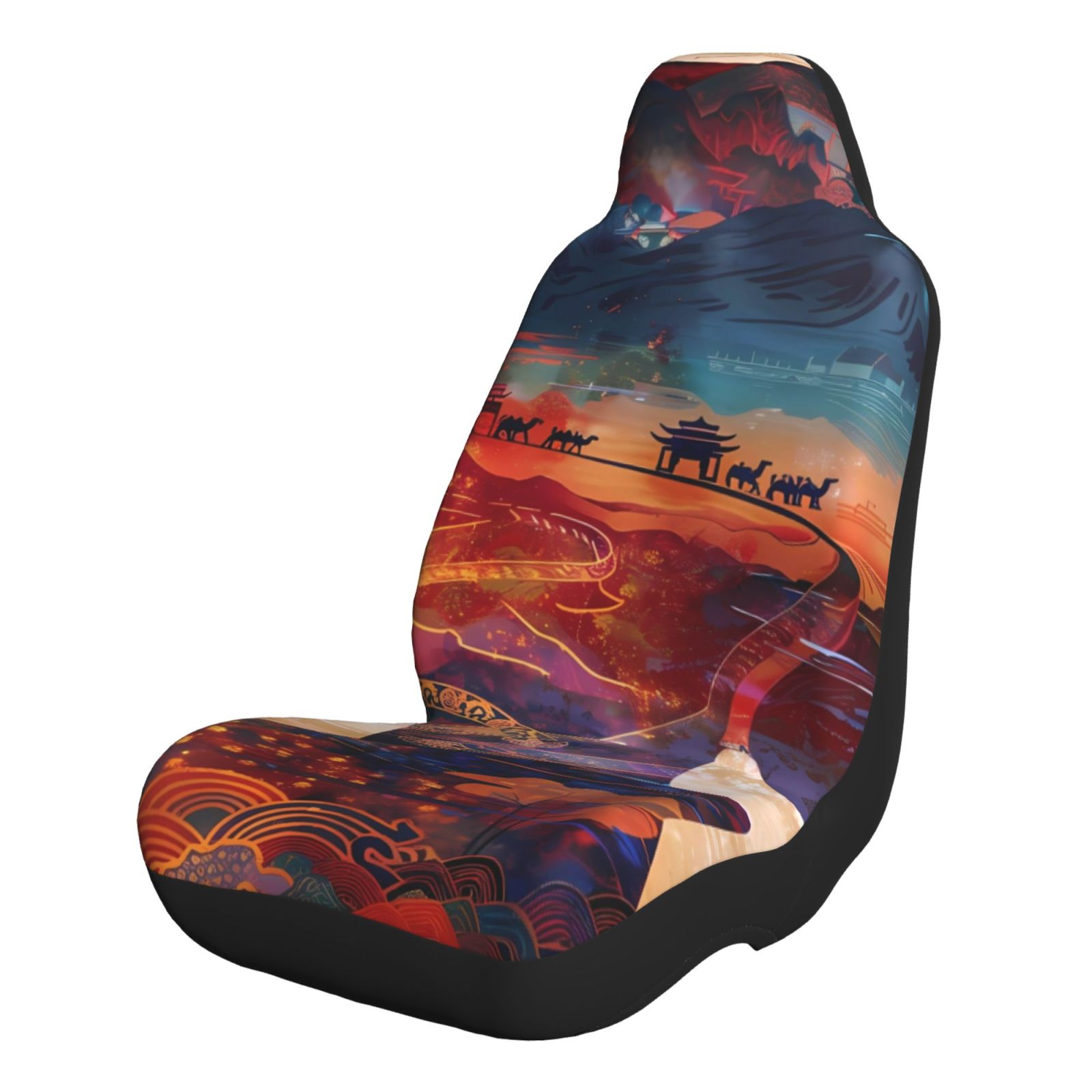 Lukts Cultural Silhouette Journey Print Car Seat Covers Full Set–Front ...