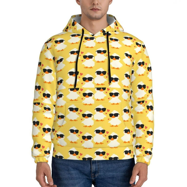Lukts Cute Duck With Black Glasses Pattern Pullover Hoodie Men s Athletic Hoodies Sweatshirt for Men Small Walmart