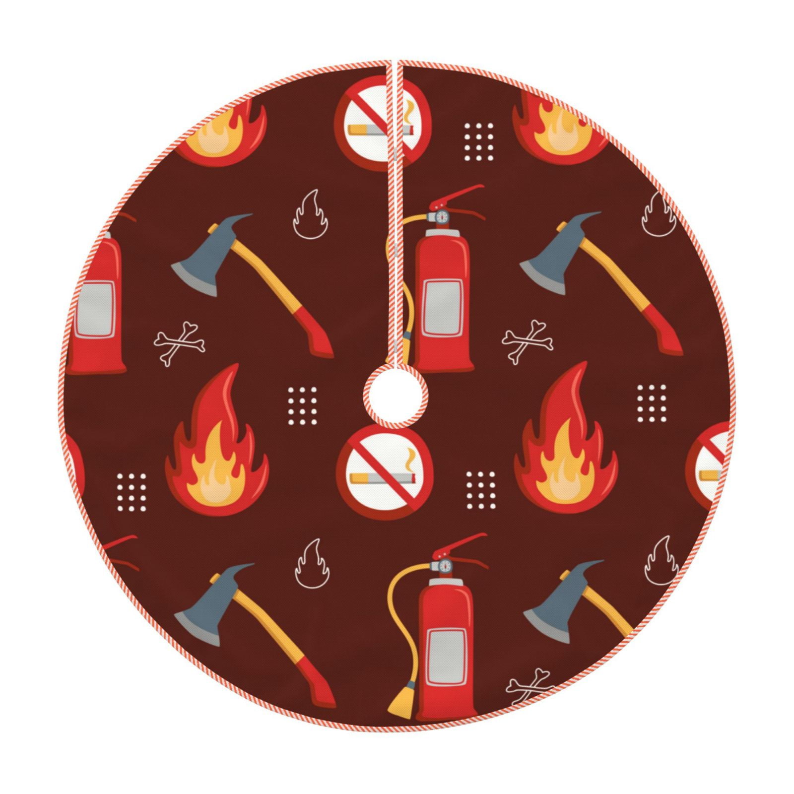 Lukts Fire Extinguisher print color life Christmas Tree Skirt, Winter