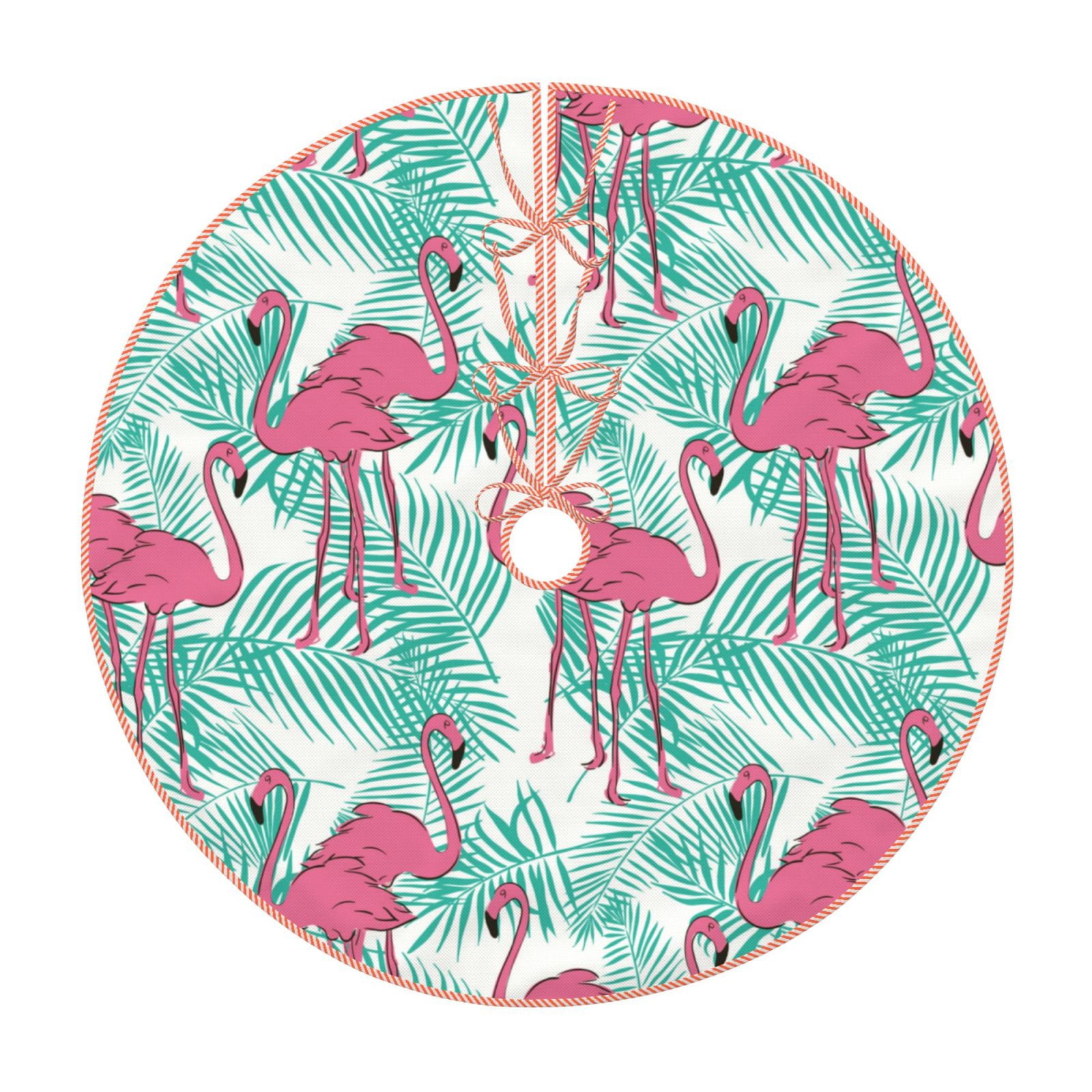 Lukts Flamingo print color life Christmas Tree Skirt, Winter Holiday