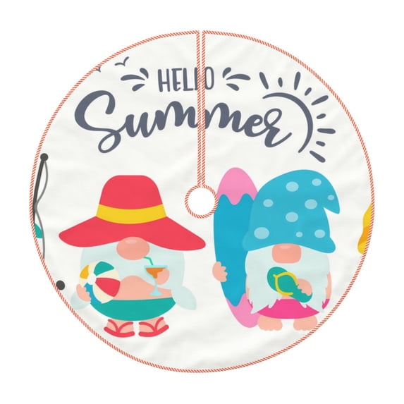 Lukts Gnomes Summer Print Color Life Christmas Tree Skirt, Winter Holiday Tree Mat Decoration ,Can be Used as A Shawl-36"