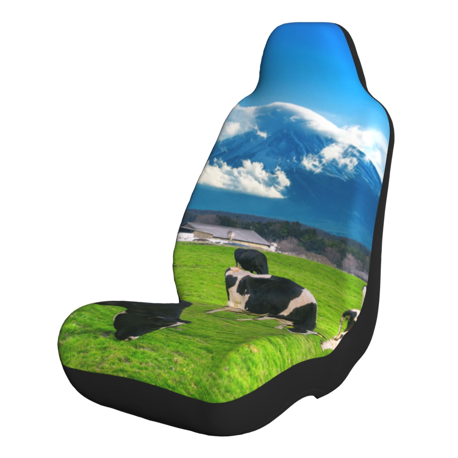 Lukts Grazing Cows Mountain View Print Car Seat Covers Full Set–Front ...