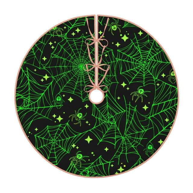 Lukts Green Bright  with Spiders print color life Christmas Tree