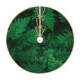 Lukts Green Leave Fern print color life Christmas Tree Skirt, Winter