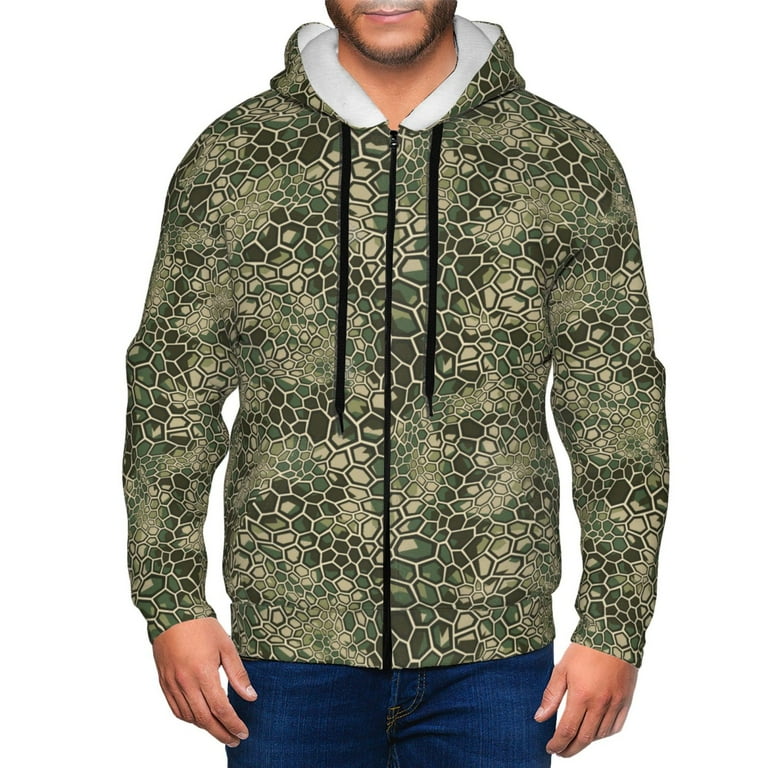 Lukts Green Snake Skin Pattern Hoodies for Men Zip up Hooded Sweatshirt Full Zip Hoodie XX Large Walmart