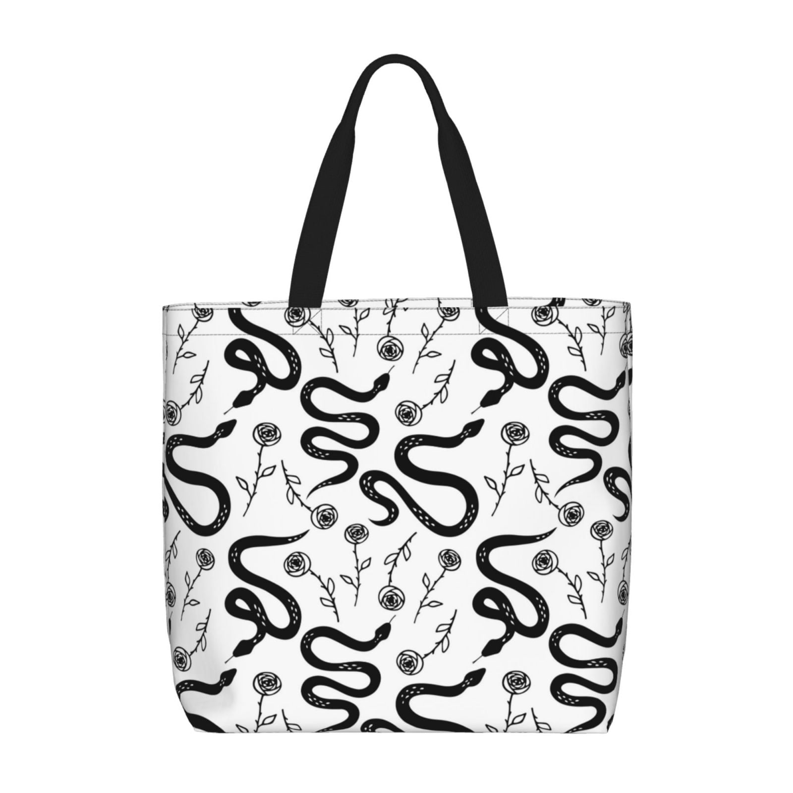 Lukts Hand Drawn Snake Print Tote Bags for Women, Large Capacity Bag