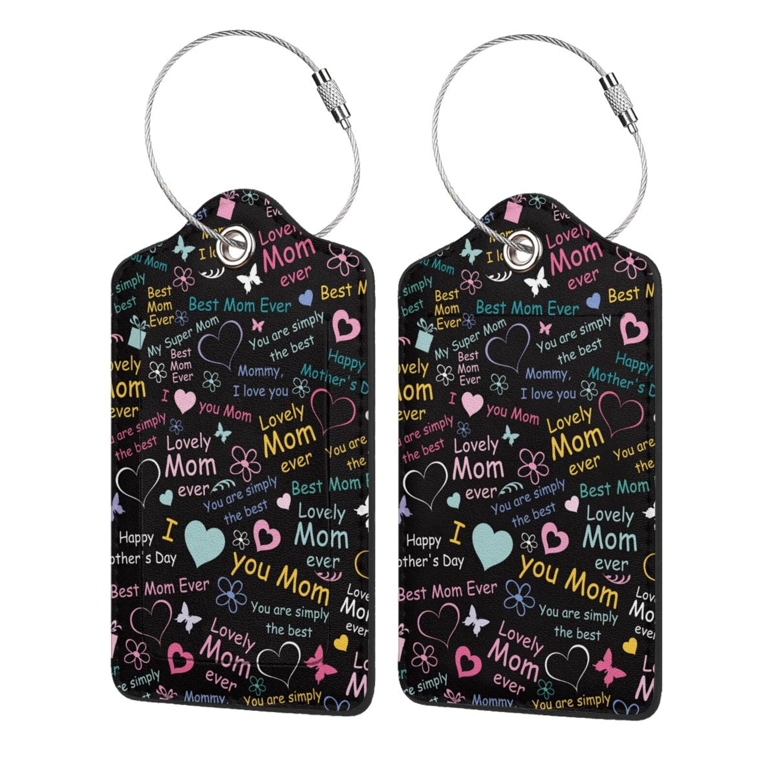 Lukts I love you Mom Pattern Luggage Tags for Suitcases Privacy