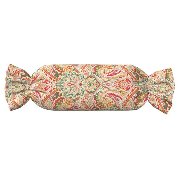 Lukts Indian Paisley 1 for Cylindrical Candy Pillow Sofa Throw Pillow,24.4x9.8in Neck Hand Support Pillow Includes Insert Lumbar Pillow