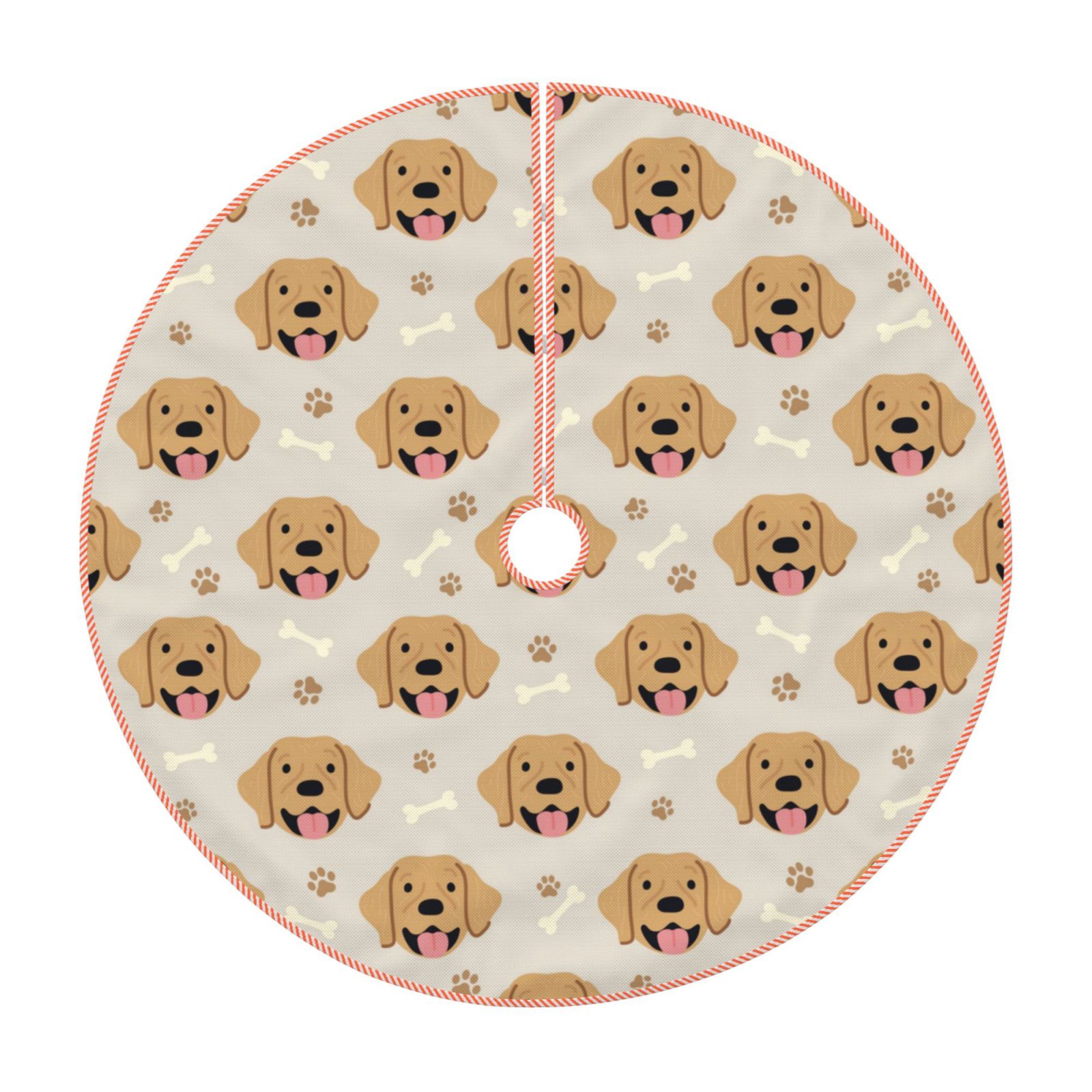 Lukts Labrador Retriever Dog print color life Christmas Tree Skirt