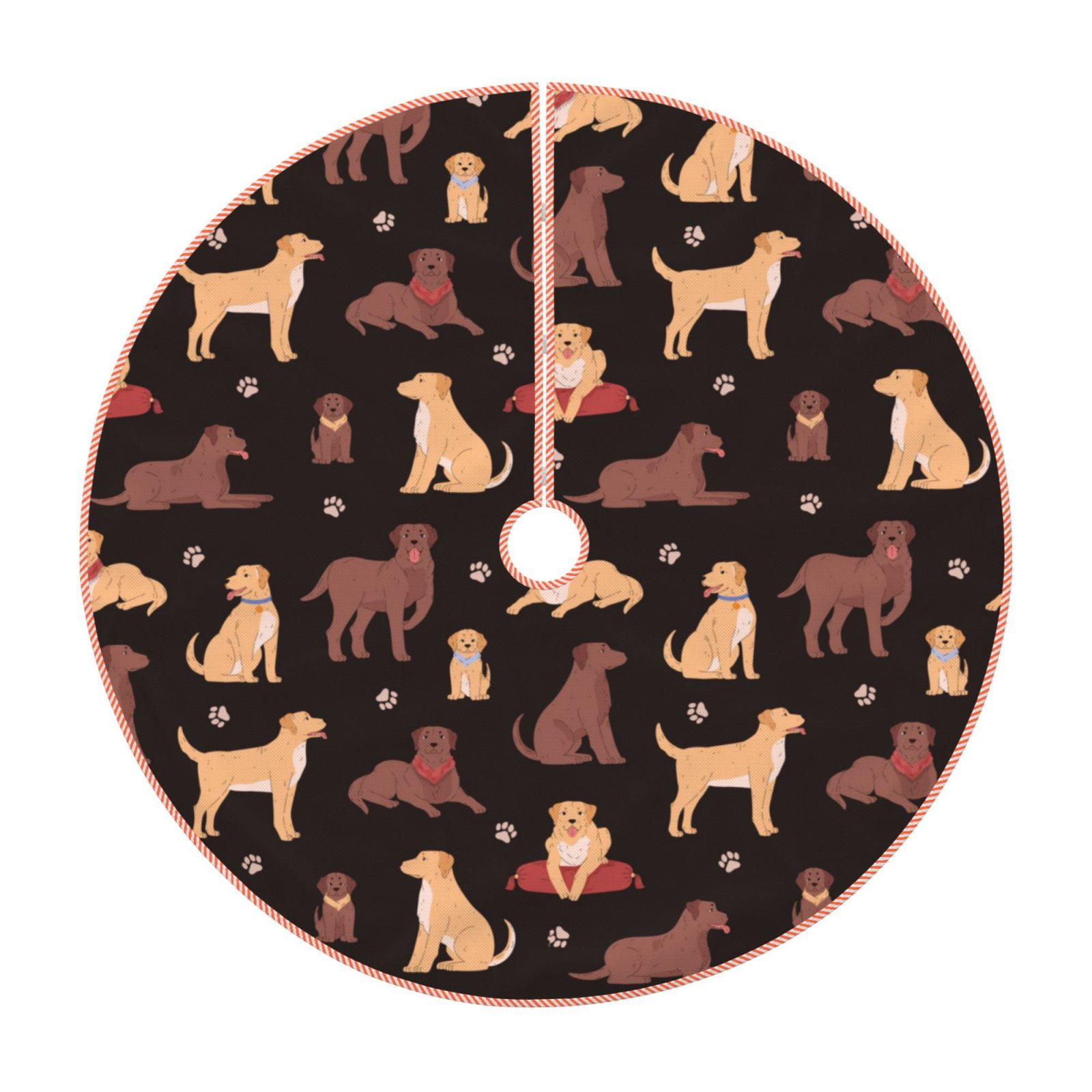 Lukts Labrador Retriever Dog print color life Christmas Tree Skirt
