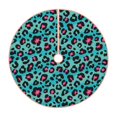 Lukts Leopard 1 print color life Christmas Tree Skirt, Winter Holiday
