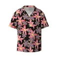 Lukts Lilies Flowers Men's Hawaiian Shirt Beach Short Sleeved Button
