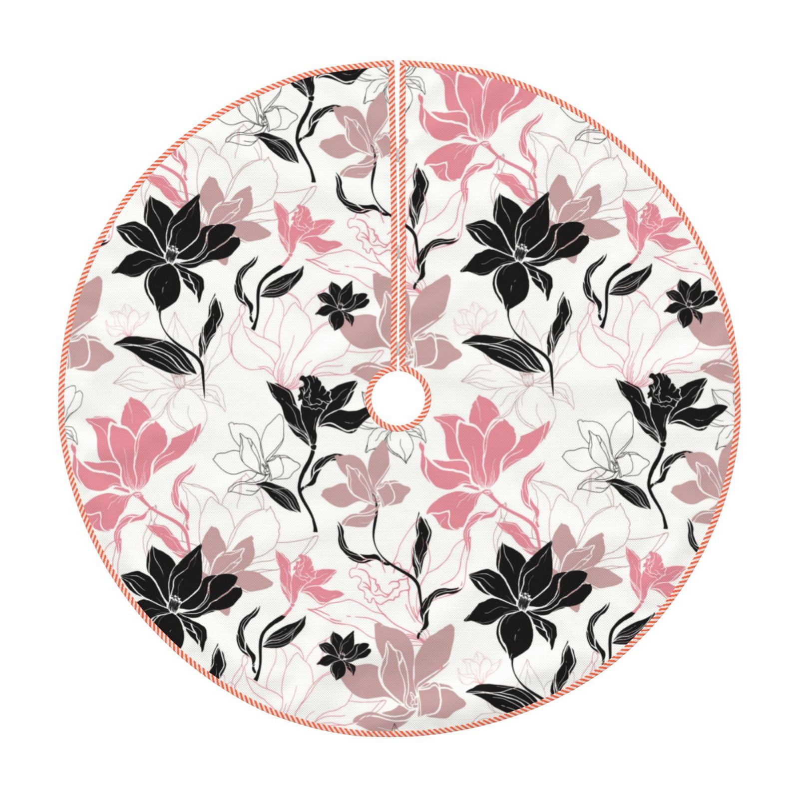 Lukts Lilies Flowers print color life Christmas Tree Skirt, Winter