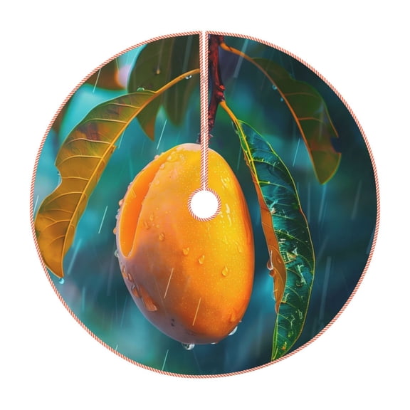 Lukts Mango In The Rain Print Color Life Christmas Tree Skirt, Winter Holiday Tree Mat Decoration ,Can be Used as A Shawl-36"