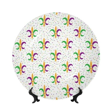 Lukts Mardi Gras Carnival1 for Bone China Decorative Plates, Ceramic Plates, Dinner Plates with Display Stand, Artistic Ceramic Decorations Suitable for Home and Office-6in