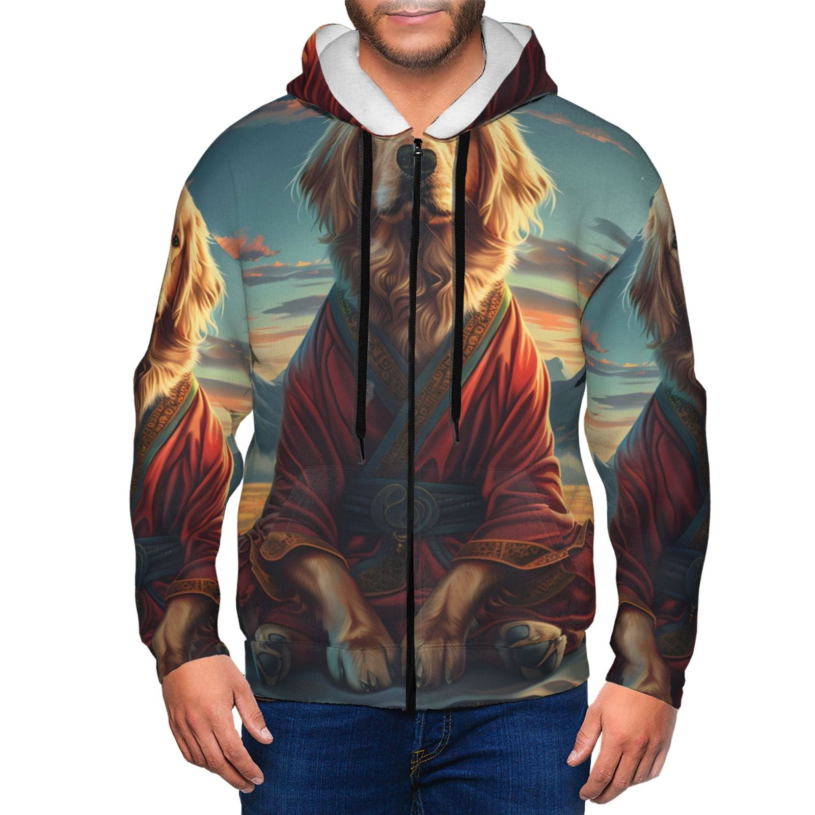Golden Retriever Hooded Zip Up Sweatshirt Golden Retriever Hooded Zip Up Sweatshirt