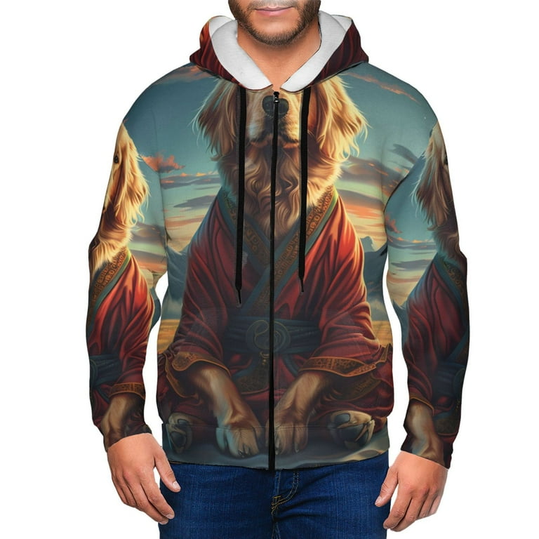 Golden Retriever Hooded Zip Up Sweatshirt Golden Retriever Hooded Zip Up Sweatshirt