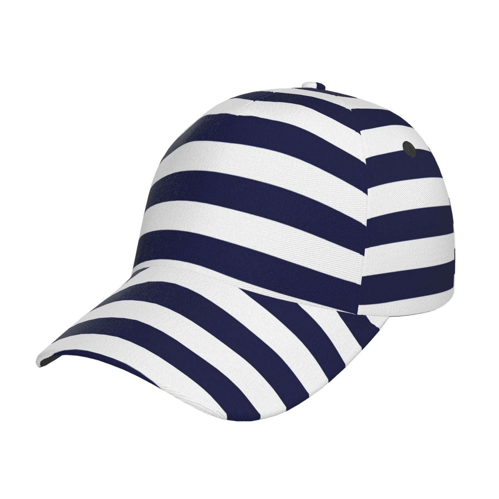 Lukts Navy Blue And White Stripes Cap Hat For Men Women Unstructured Cotton Walmart