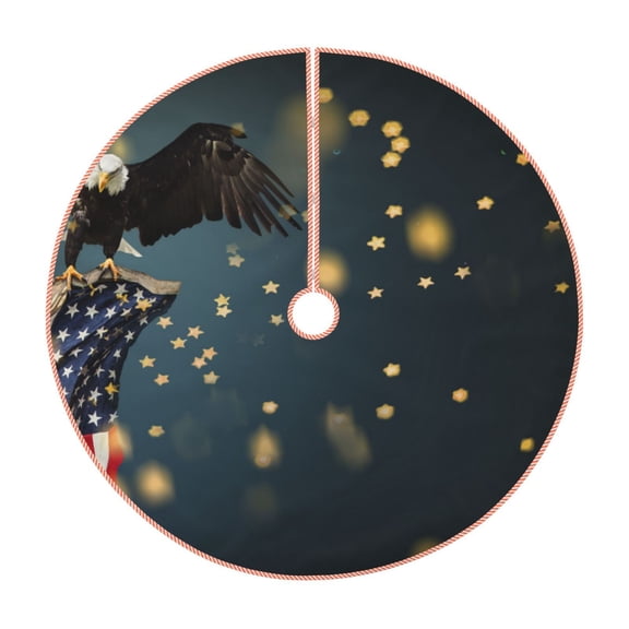 Lukts North American Bald Eagle Print Color Life Christmas Tree Skirt, Winter Holiday Tree Mat Decoration ,Can be Used as A Shawl-36"