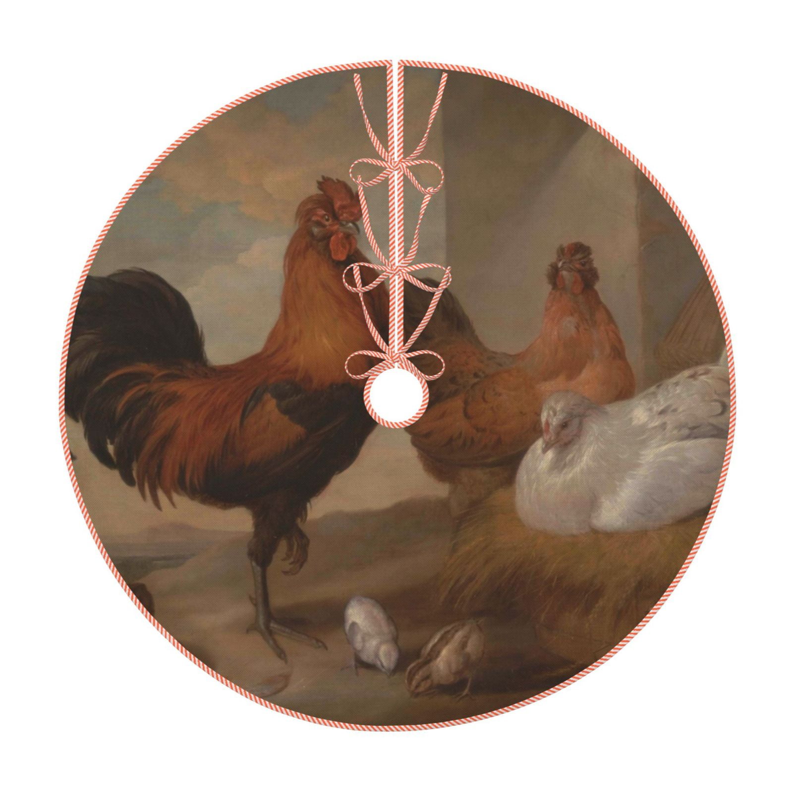 Lukts Oil Painting Chicken And Duck print color life Christmas Tree