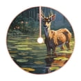 thumbnail image 1 of Lukts Peaceful Deer Lily Pond Print Color Life Christmas Tree Skirt, Winter Holiday Tree Mat Decoration ,Can be Used as A Shawl-48", 1 of 6