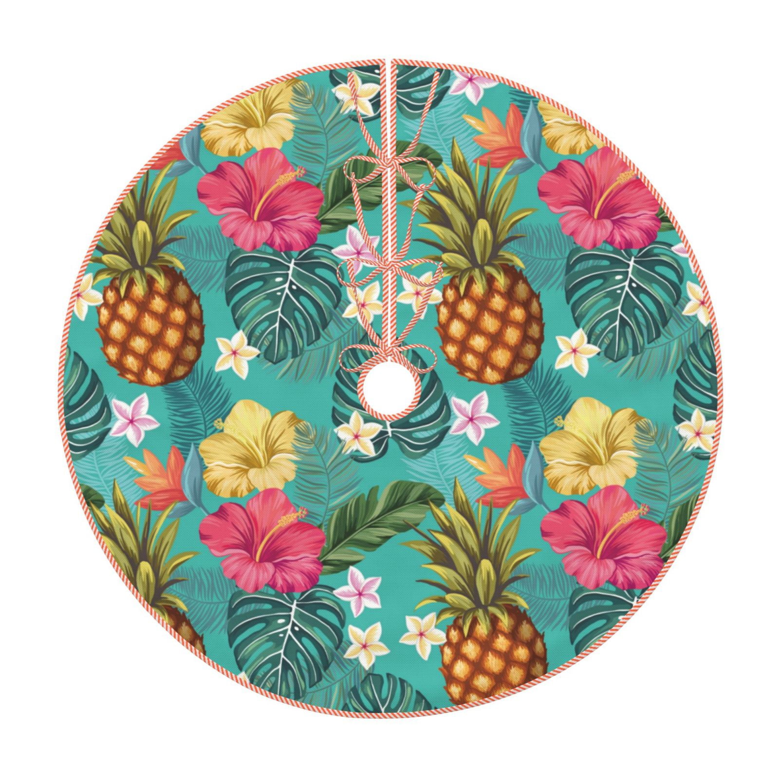 Lukts Pineapple print color life Christmas Tree Skirt, Winter Holiday