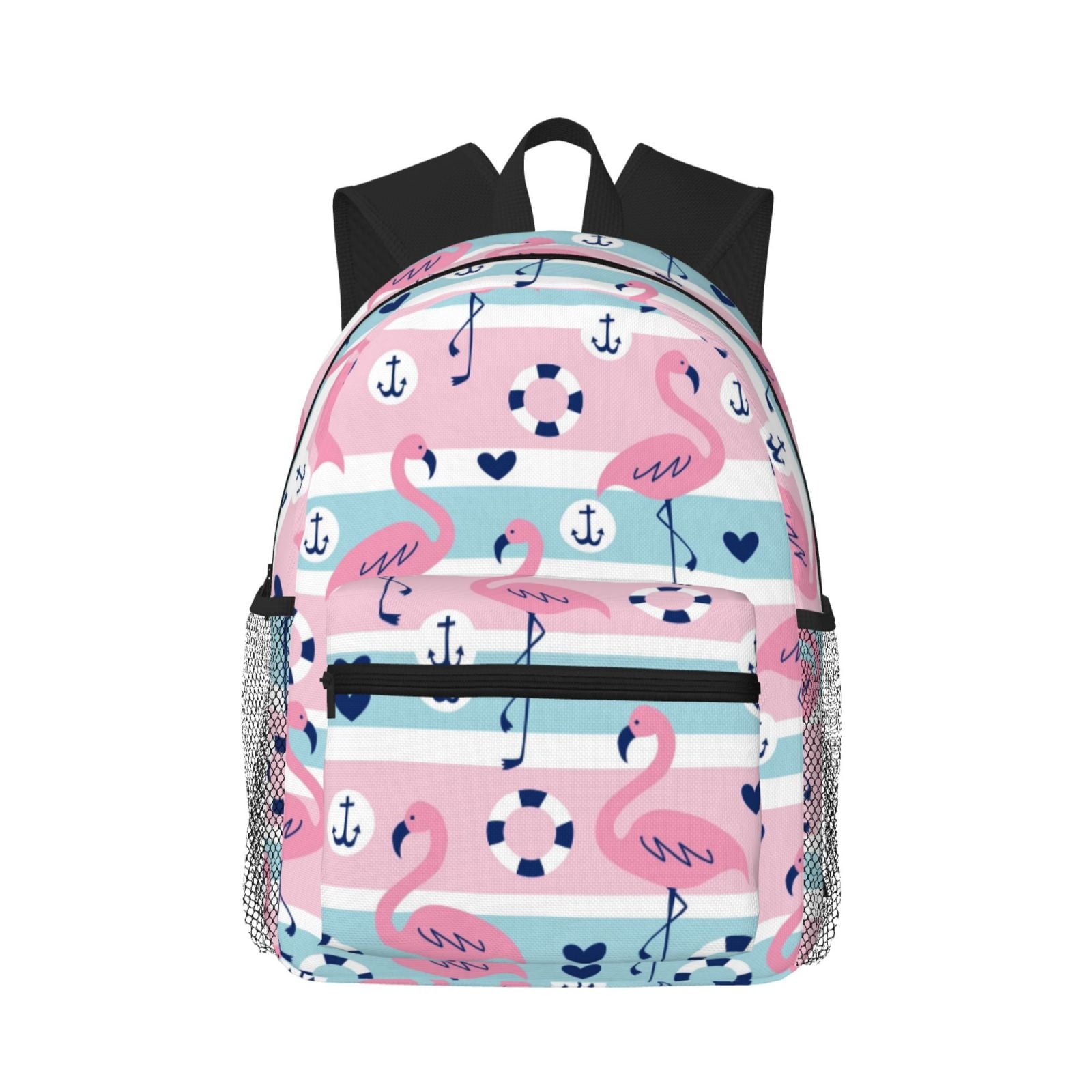 Lukts Pink Striped Flamingo Backpack For Men Women Waterproof High School Bookbag Lightweight Casual Travel Daypack College Backpack Men Middle School Bag For Girls Boys Walmart