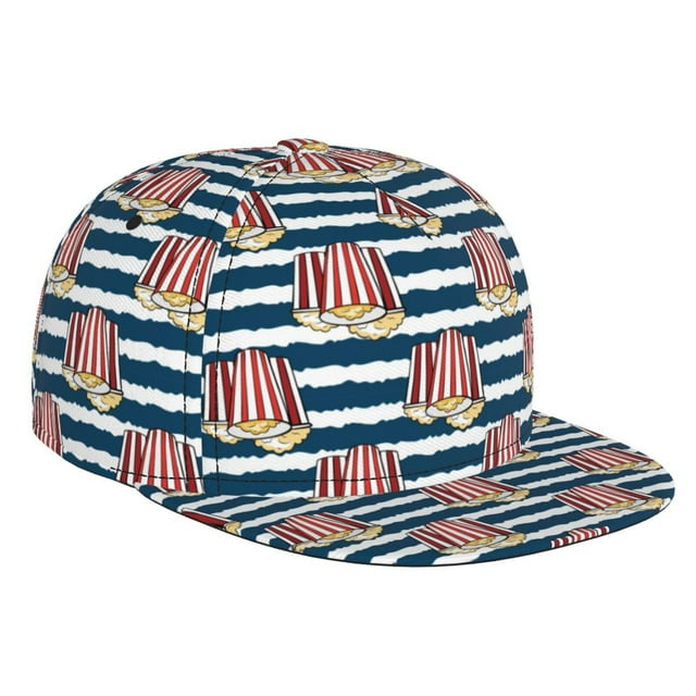 Lukts Popcorn for Flat Brim Baseball Cap, Sun Protection, UV Protection, Sweat Absorption Sports Cap, Unisex