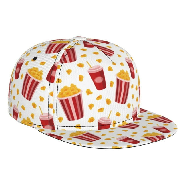 Lukts Popcorn for Flat Brim Baseball Cap, Sun Protection, UV Protection, Sweat Absorption Sports Cap, Unisex
