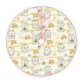 Lukts Rabbit And Milk Tea print color life Christmas Tree Skirt, Winter