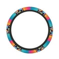 Lukts Rainbow Bulldog Sunglasses Print Steering Wheel Cover,Stretch