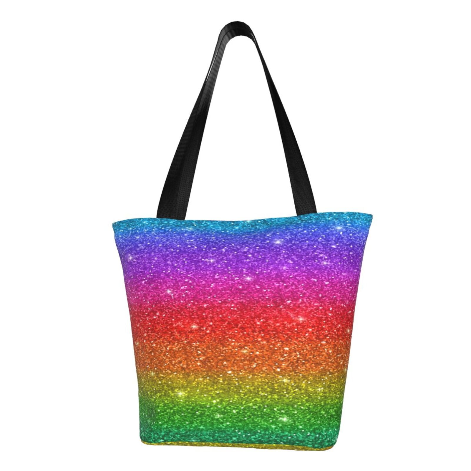 Lukts Rainbow Glitter Tote Bag Shoulder Bag Women S Hobos Handbags Large Capacity Shopping Bag Walmart