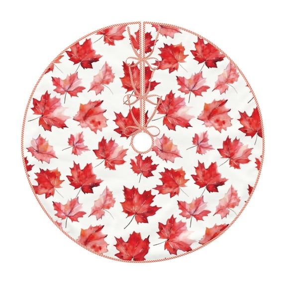 Lukts Realistic Maple Leaf Print Color Life Christmas Tree Skirt, Winter Holiday Tree Mat Decoration ,Can be Used as A Shawl-36"