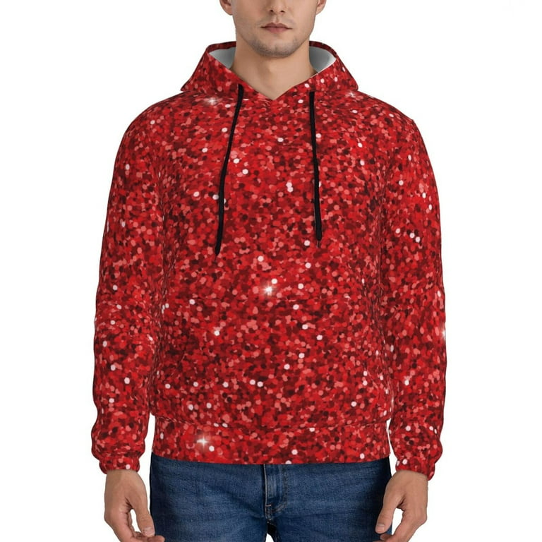 Lukts Red Glitter Pattern Pullover Hoodie Men s Athletic Hoodies Sweatshirt for Men 3X Large Walmart