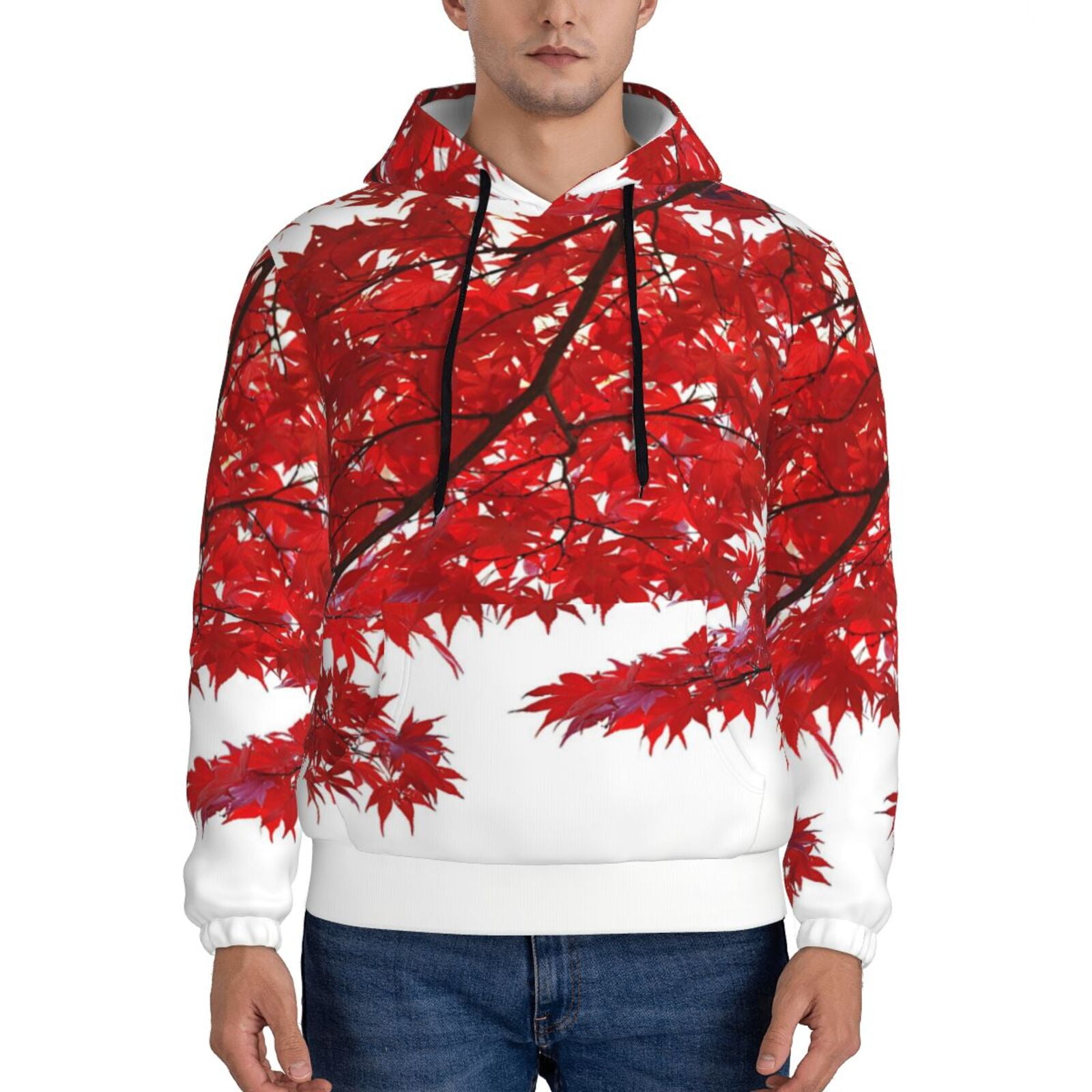 Lukts Red Maple Leaf Pattern Pullover Hoodie Men's Athletic Hoodies,  Sweatshirt for Men-Large - Walmart.com