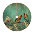 thumbnail image 1 of Lukts Retro Birds Print Color Life Christmas Tree Skirt, Winter Holiday Tree Mat Decoration ,Can be Used as A Shawl-, 1 of 6