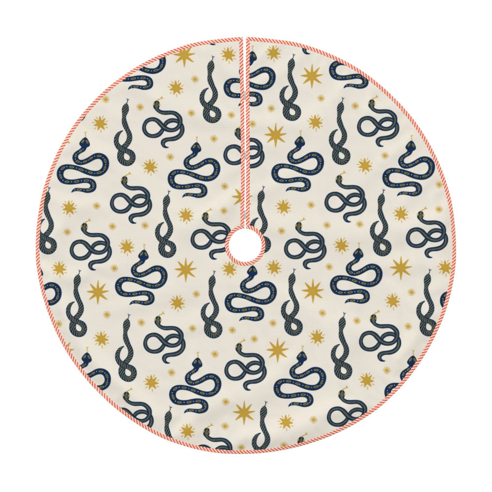 Lukts Snake print color life Christmas Tree Skirt, Winter Holiday Tree